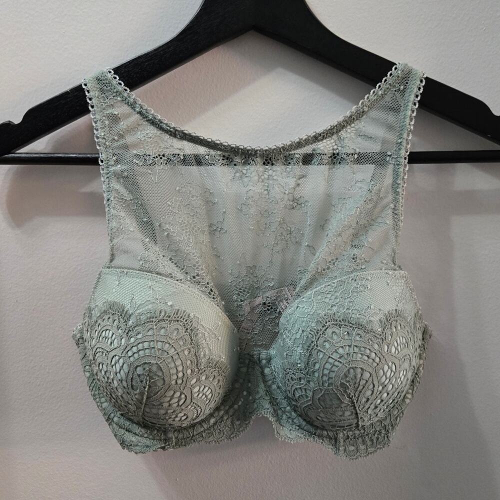 Victoria's Secret Lace Racerback Bralette / Front-Close Push-Up sz 34C New